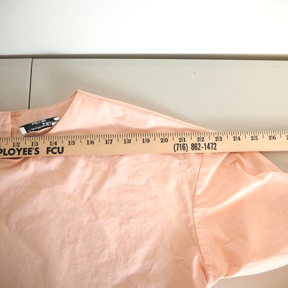 Philharmonie by Grace Womens Peplum Blouse Sz Large Made in Italy Designer Pink - Picture 3 of 8